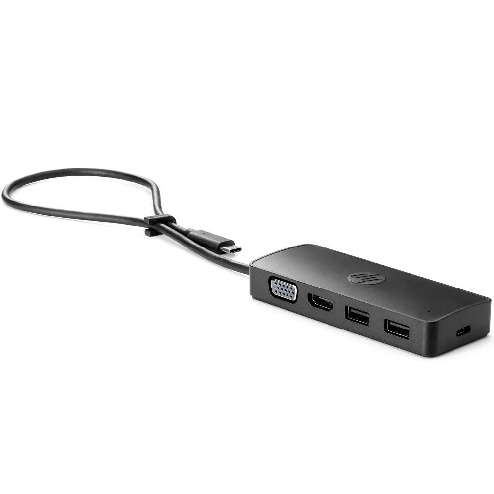 HP HP USB-C Travel Hub G2 Modular Adapter Black HDMI VGA 2×USB-A 3.0 45W 65W 90W — product photo
