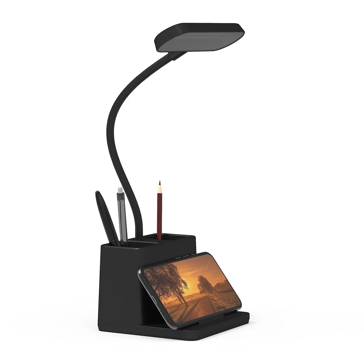  AXX Black LED Desk Lamp 350lm 3000K 15.7in USB Rechargeable — product photo