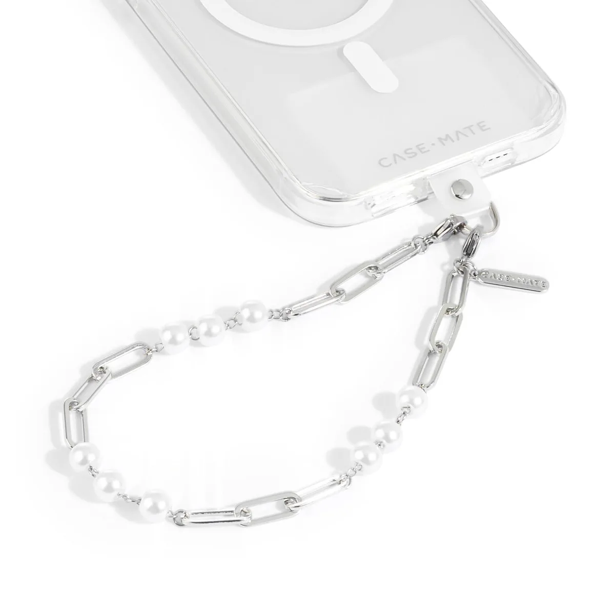 Case-Mate Case-Mate Chain Phone Wristlet Attaches To Most Cases Silver Pearl — product photo