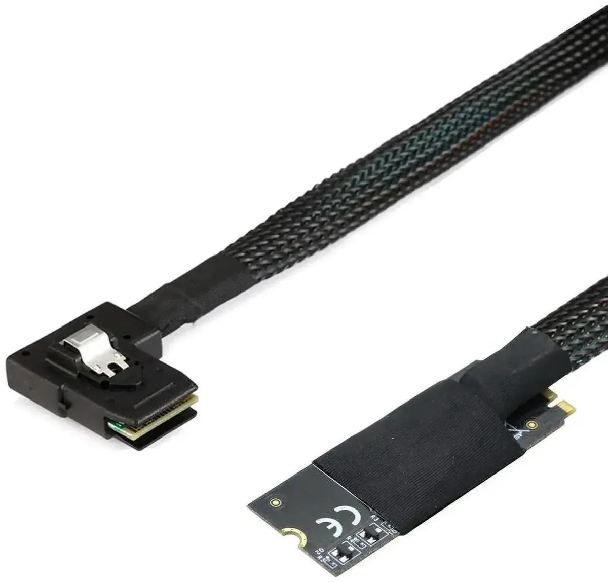 SMUGDESK SMUGDESK M.2 MKey NVMe 2260 to SAS SFF8087 LeftBend Cable — product photo