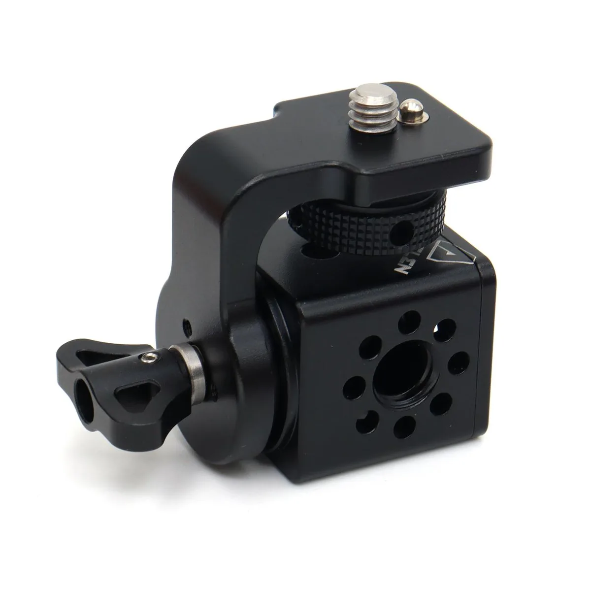 SZJELEN SZJELEN Bolt-On Monitor Hinge Cube 360° Rotating Pan Tilt Bracket 1/4"-20 3/8"-16 Black — product photo