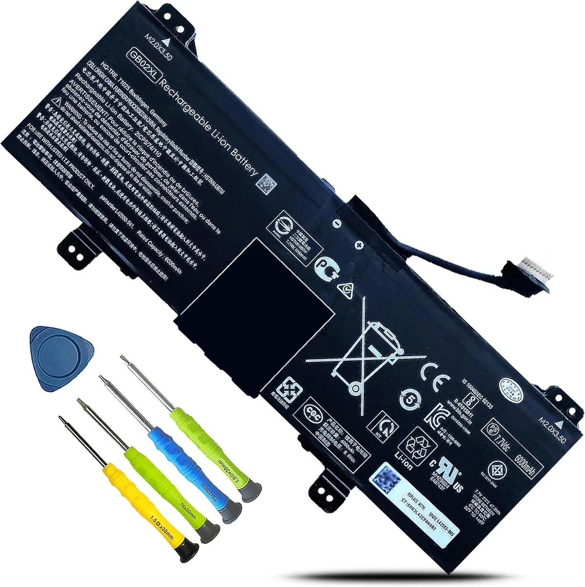 PISKEKAT PISKEKAT GB02XL 47.3Wh 7.7V 3-cell laptop battery — product photo