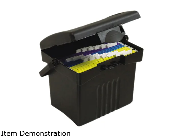 Storex Storex 61502U01C Portable Storage Box Letter Size Black — product photo