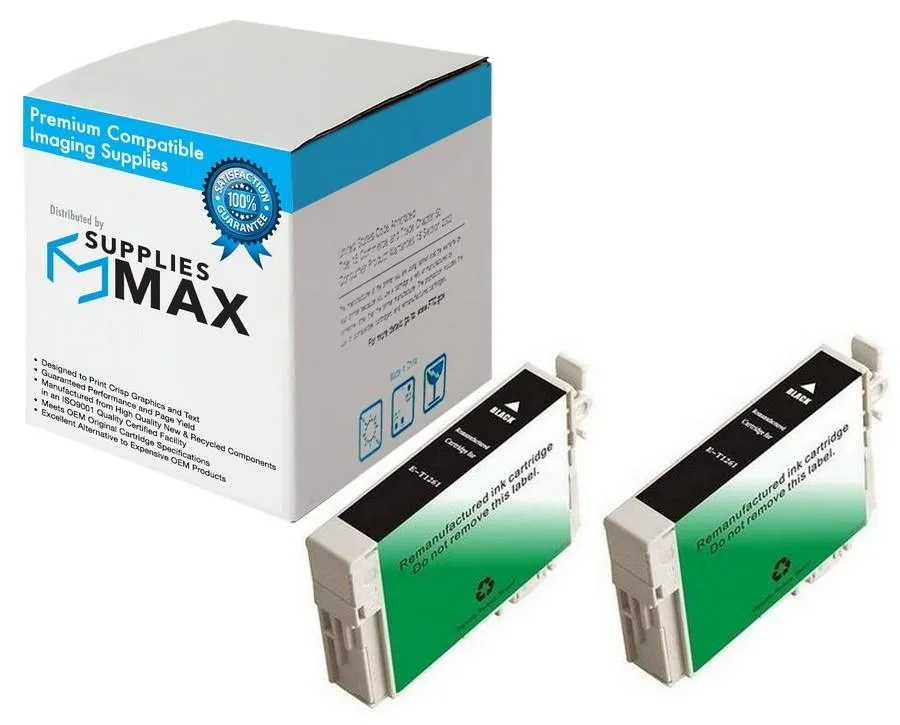 SuppliesMax SuppliesMax T126120-D2 Black Inkjet Cartridge 2-Pack 740 Pages — product photo