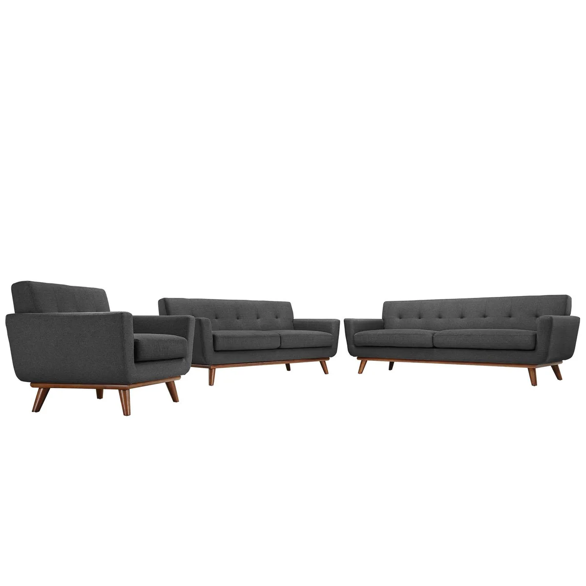Modway Furniture Modway Furniture Engage 3-Piece Sofa Set Gray — product photo