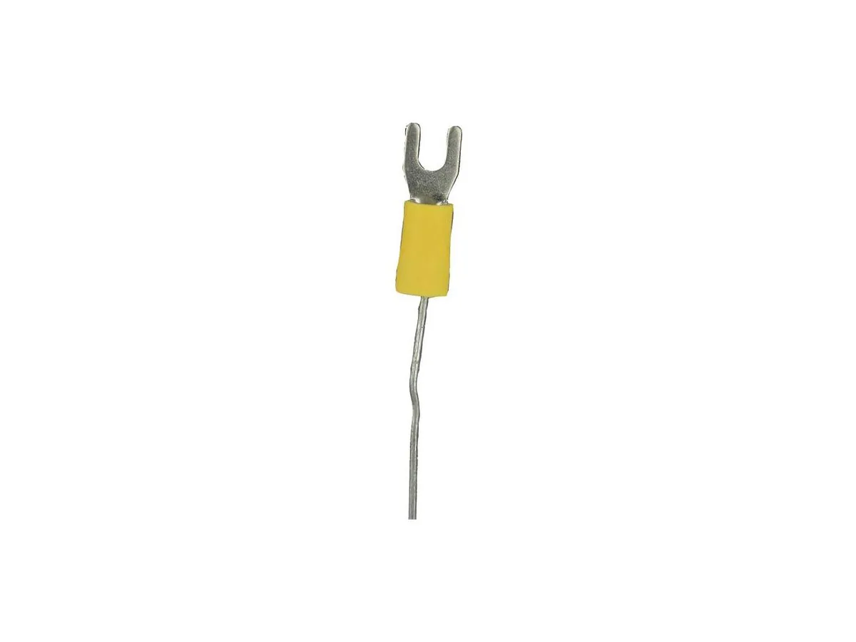 Metra Electronics Metra Electronics YVST8 Yellow Vinyl 12-10 Gauge #8 Spade Terminals 100 Pack car electronics accessory — product photo