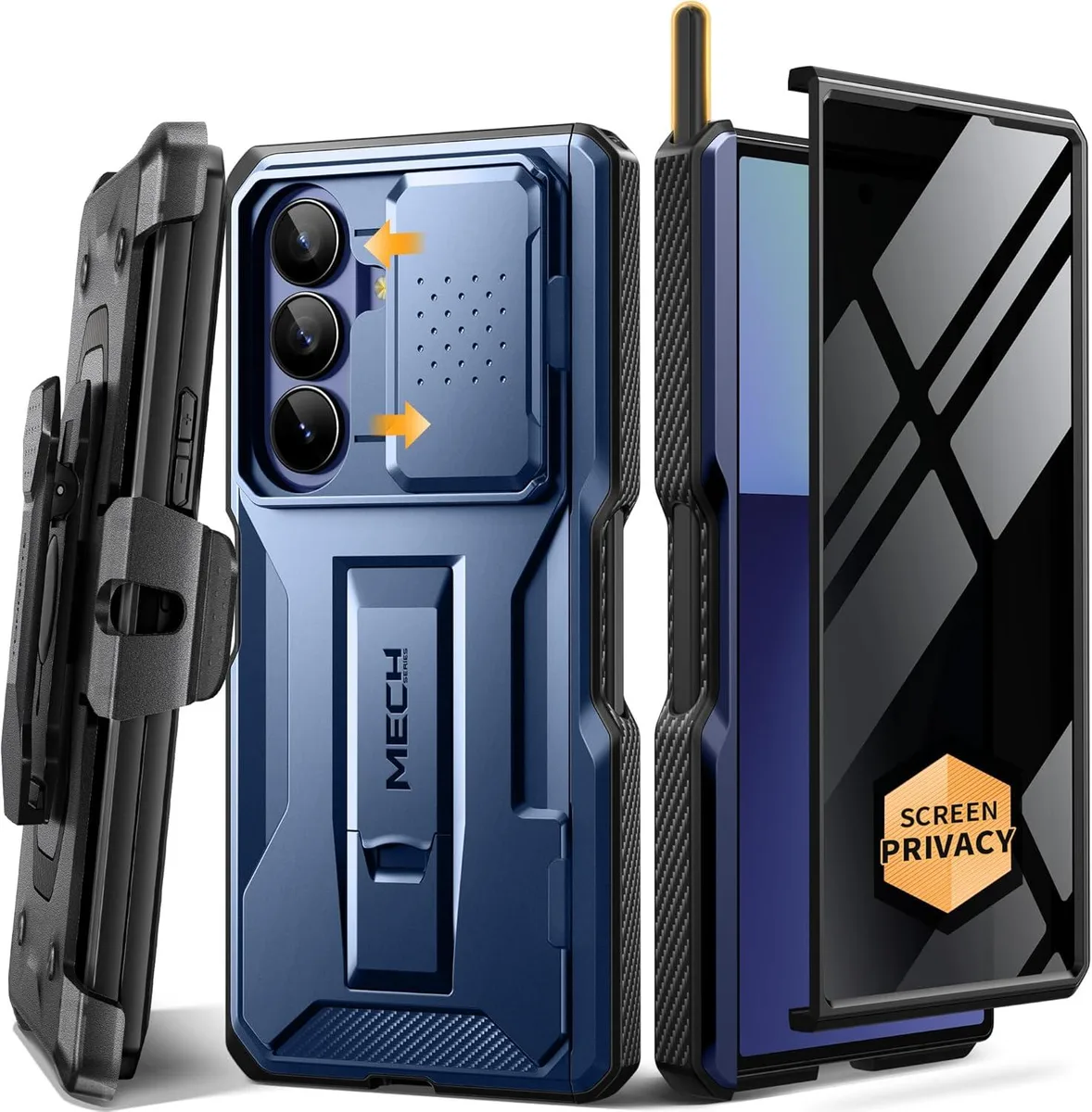 BFKK BFKK Z Fold 7 Case with Stylus Privacy Screen Navy Blue — product photo