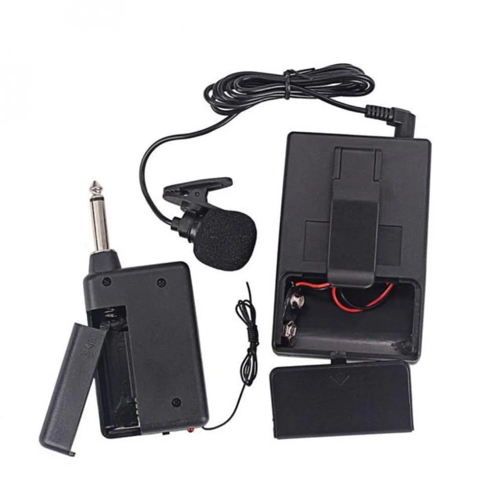 Wireless lavalier mic set with clip-on transmitter and compact receiver