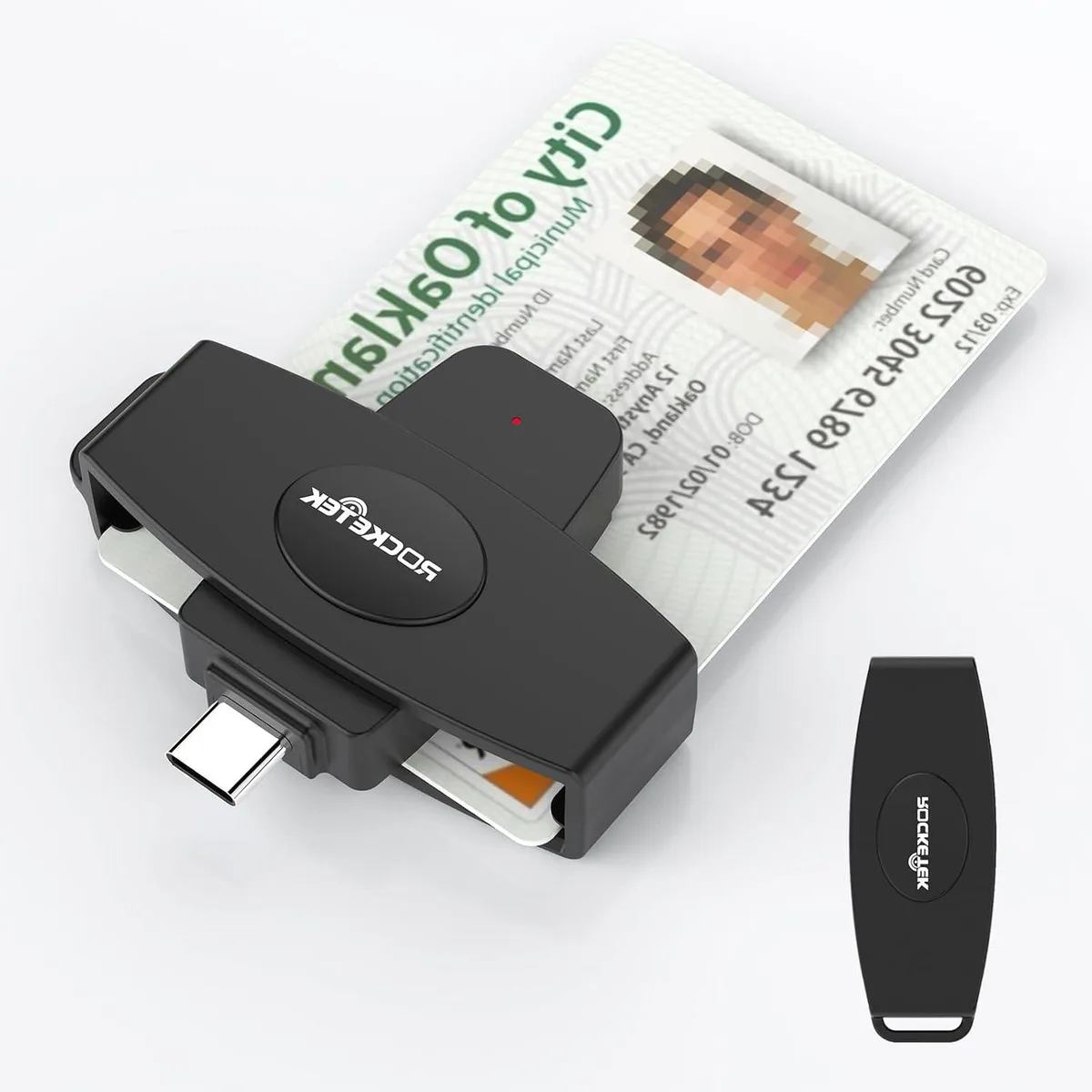 Compact USB-C CAC and SIM card reader with matte finish