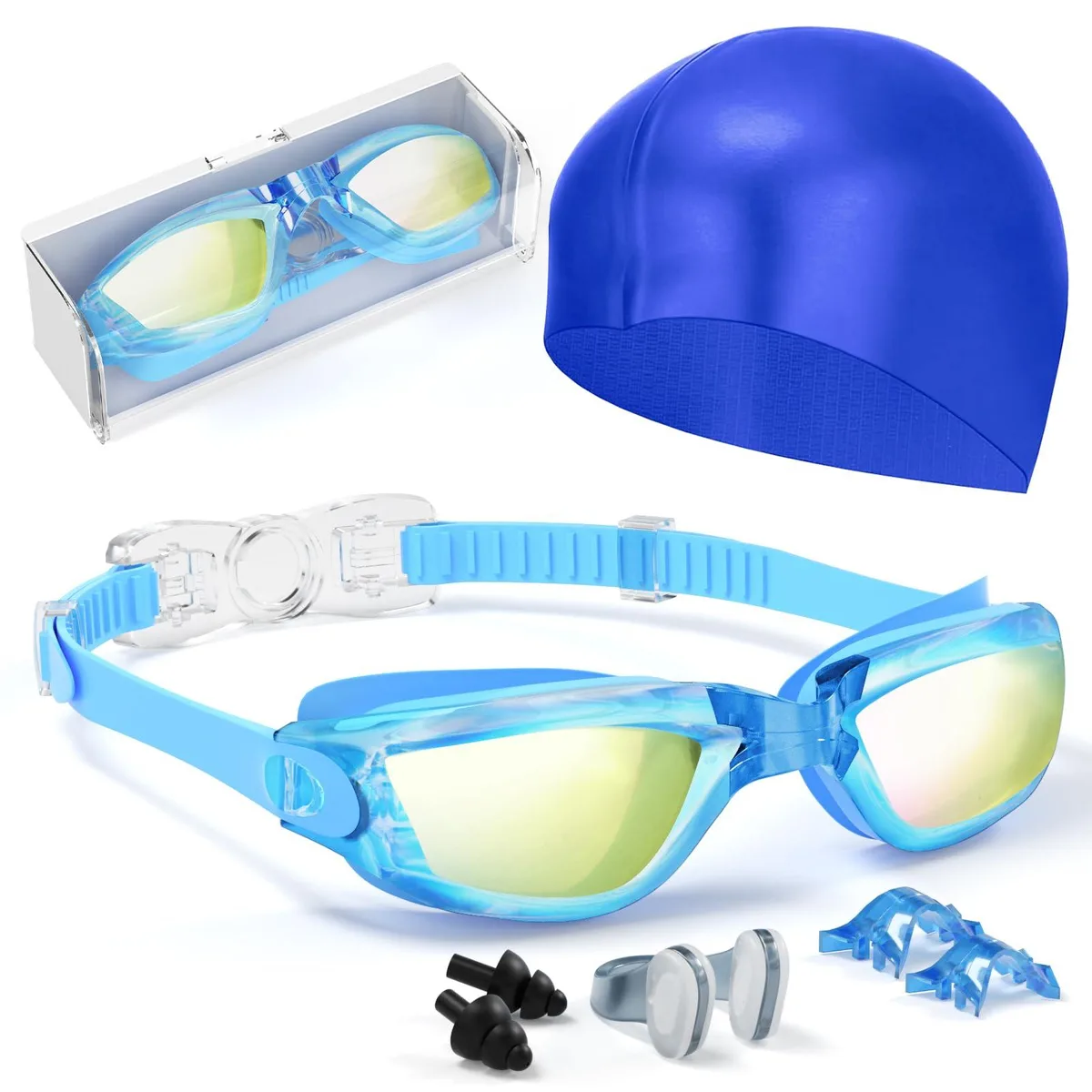  Hurdilen Kids Swim Goggles Set Light Blue 3-14 35% Anti-Fog — product photo
