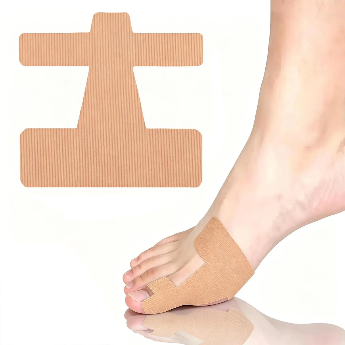 Forty skin-coloured pre-cut kinesiology tape strips on backing card