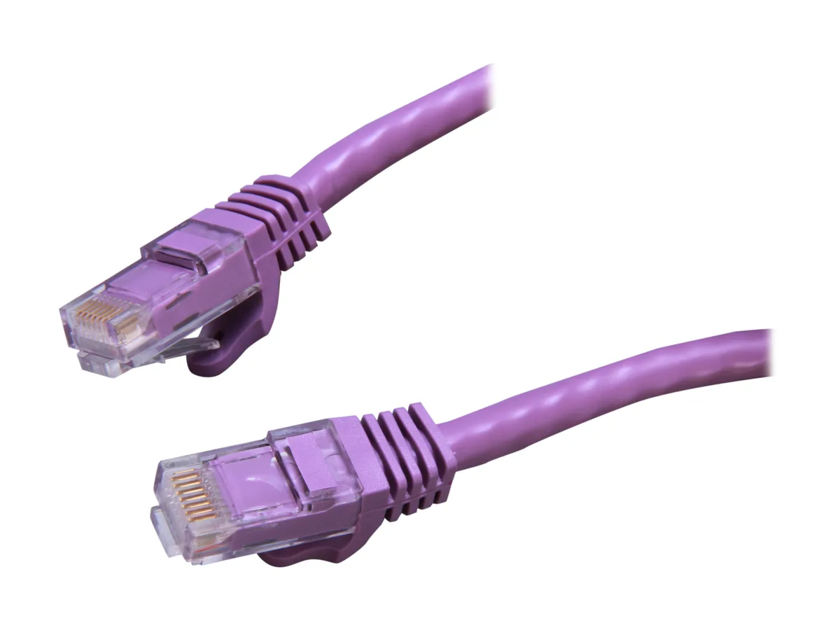 Purple 15 ft Cat6 Ethernet cable with snagless connectors
