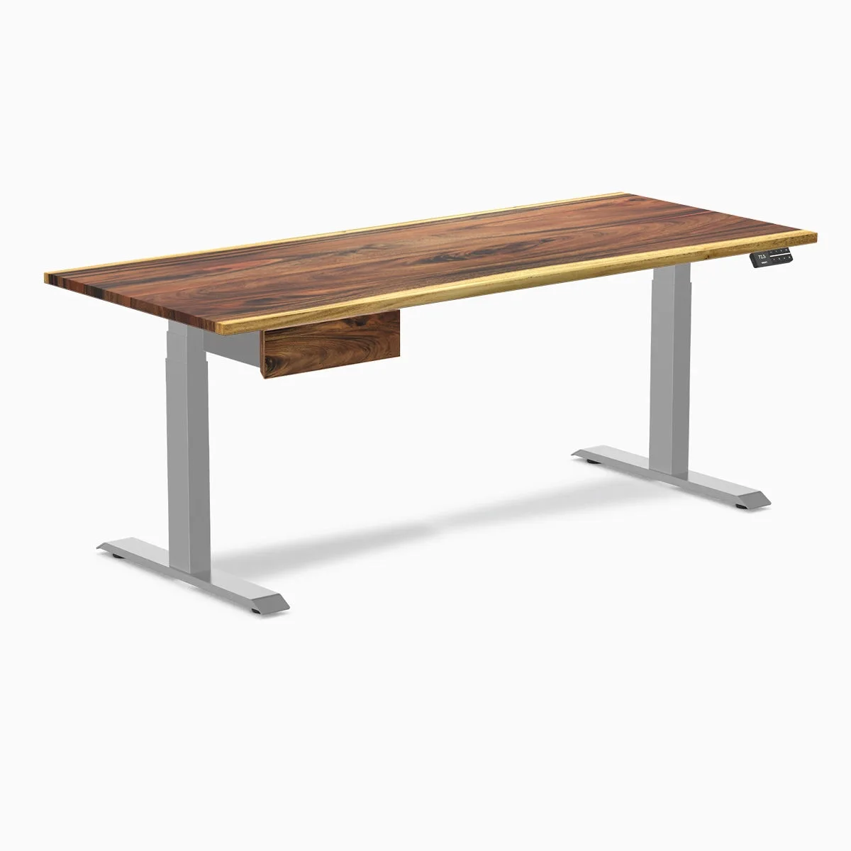 Desky Desky Dual Hardwood Standing Desk With Drawer Saman 72 x 30 in Grey — product photo