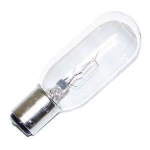 Clear cylindrical incandescent bulb with double-contact bayonet base