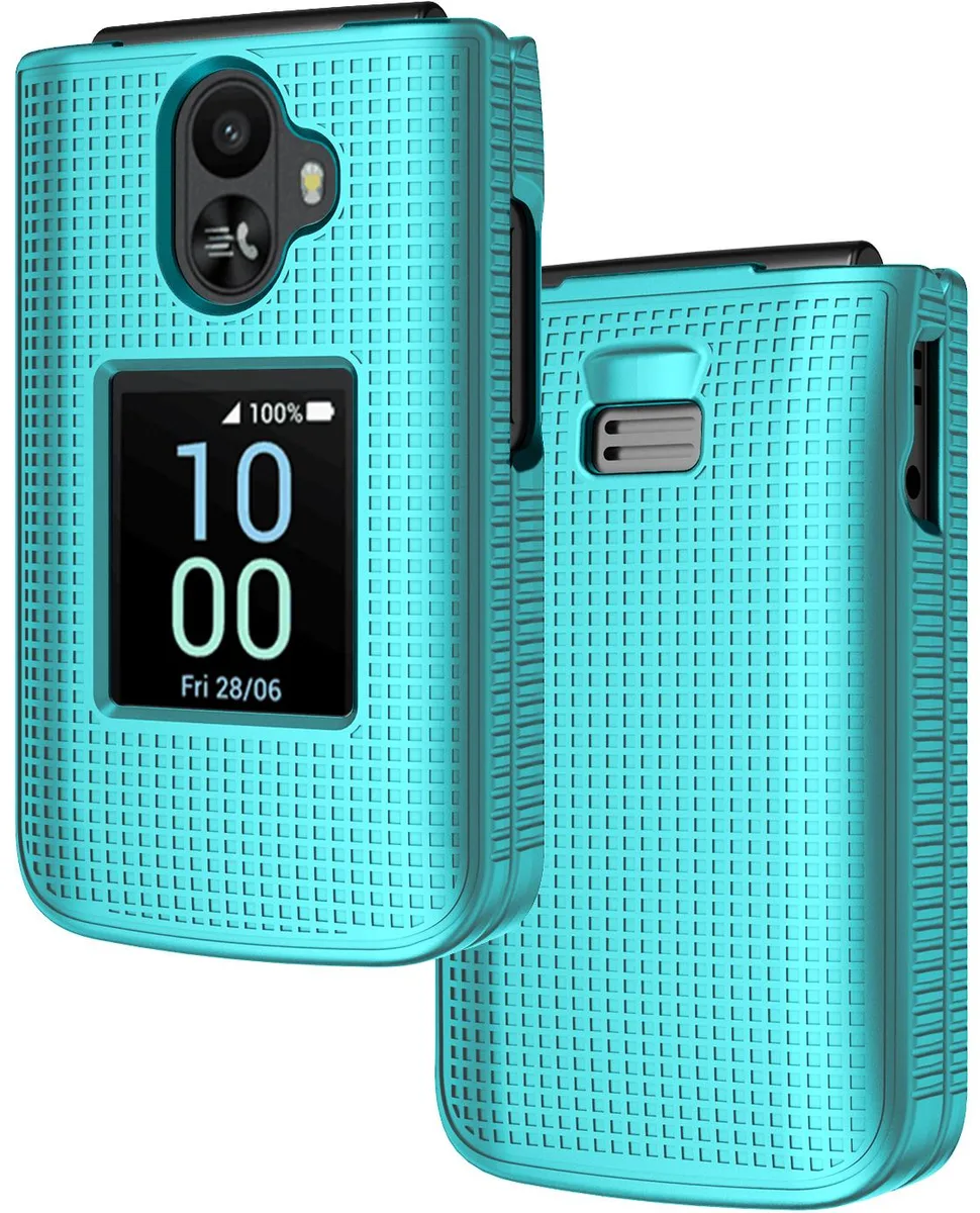 Nakedcellphone Nakedcellphone Grid Texture Hard Case for TCL Flip 3 (2024, T435) Teal — product photo
