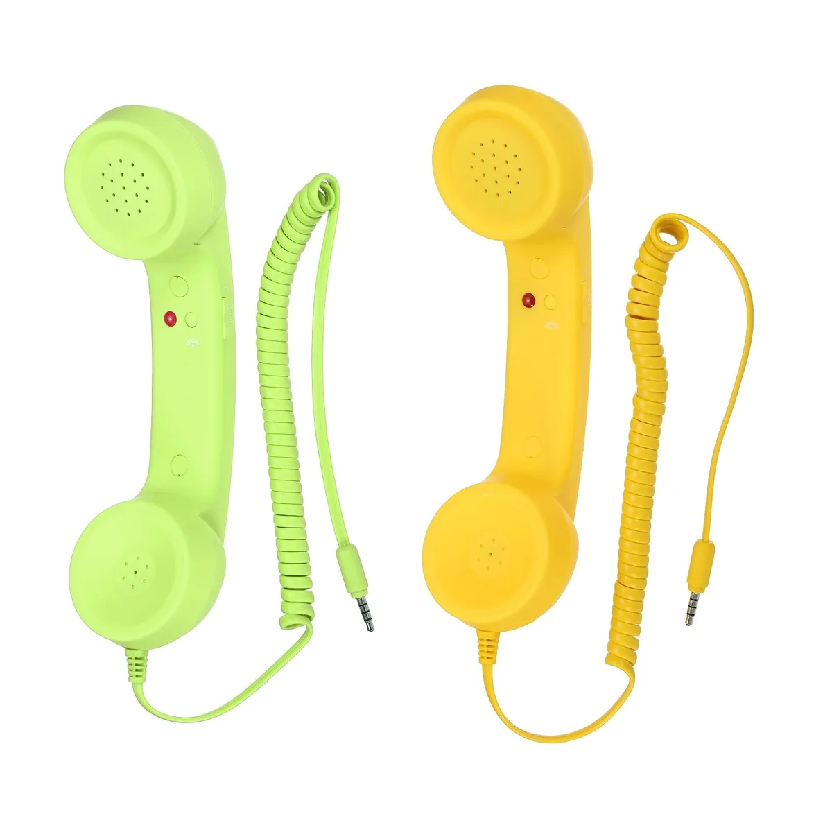 Unique-Bargains Unique-Bargains 2 Pack 3.5mm Retro Telephone Handset Yellow Green — product photo