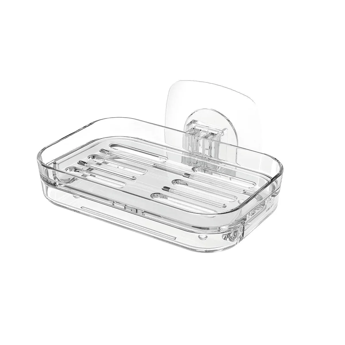  MJXKBB Acrylic Soap Dish Clear 12.5x8x2.54 cm Adhesive — product photo