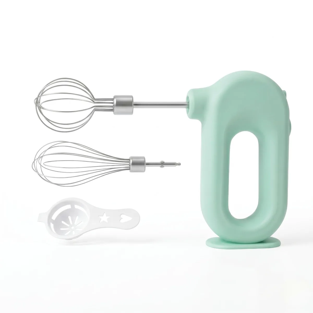  Colorful Mini Cordless Hand Mixer Self-Standing USB Rechargeable Egg Beater — product photo