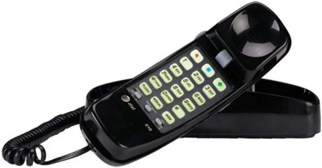  AT&amp;T 210BK corded phone, black — product photo