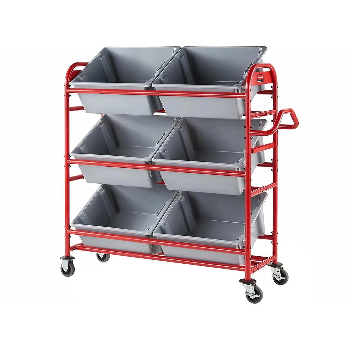 Rubbermaid Commercial Rubbermaid Commercial 2144269 3-Shelf Tote Picking Cart Red office furniture — product photo