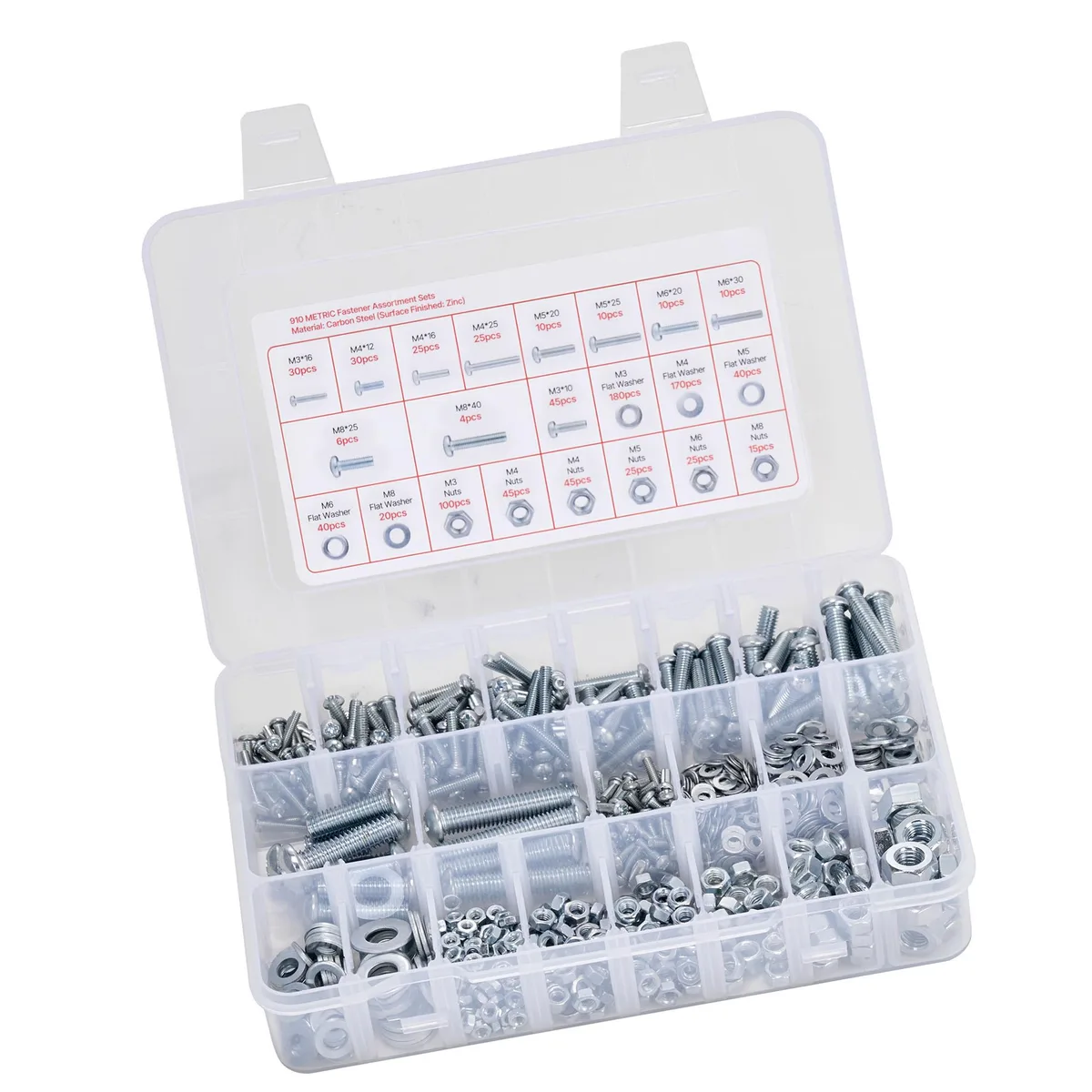 VEVOR VEVOR 2250 Pcs Bolts Nuts Assortment Kit Galvanized White — product photo