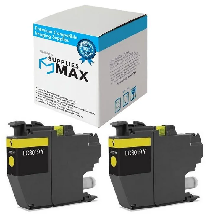 SuppliesMax SuppliesMax LC-3019Y Yellow Inkjet Cartridge 2-Pack 1500 Pages — product photo