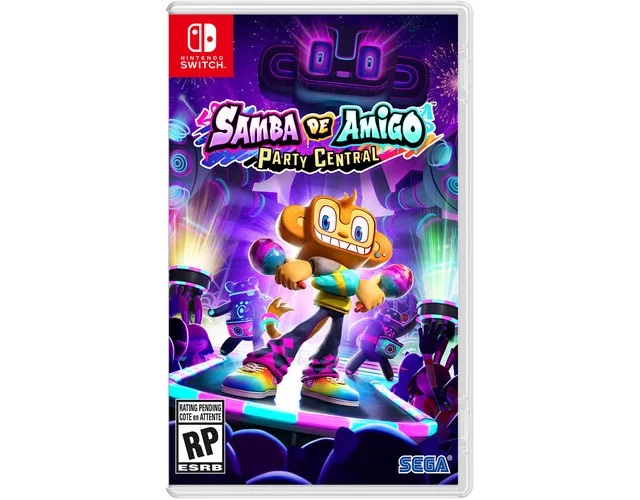 Red Nintendo Switch game case with Samba de Amigo artwork