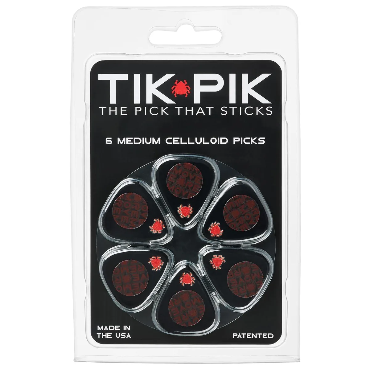 LORDWORLD LORDWORLD TIK PIK 6-Pack Medium .71mm Nano-Suction Guitar Picks — product photo