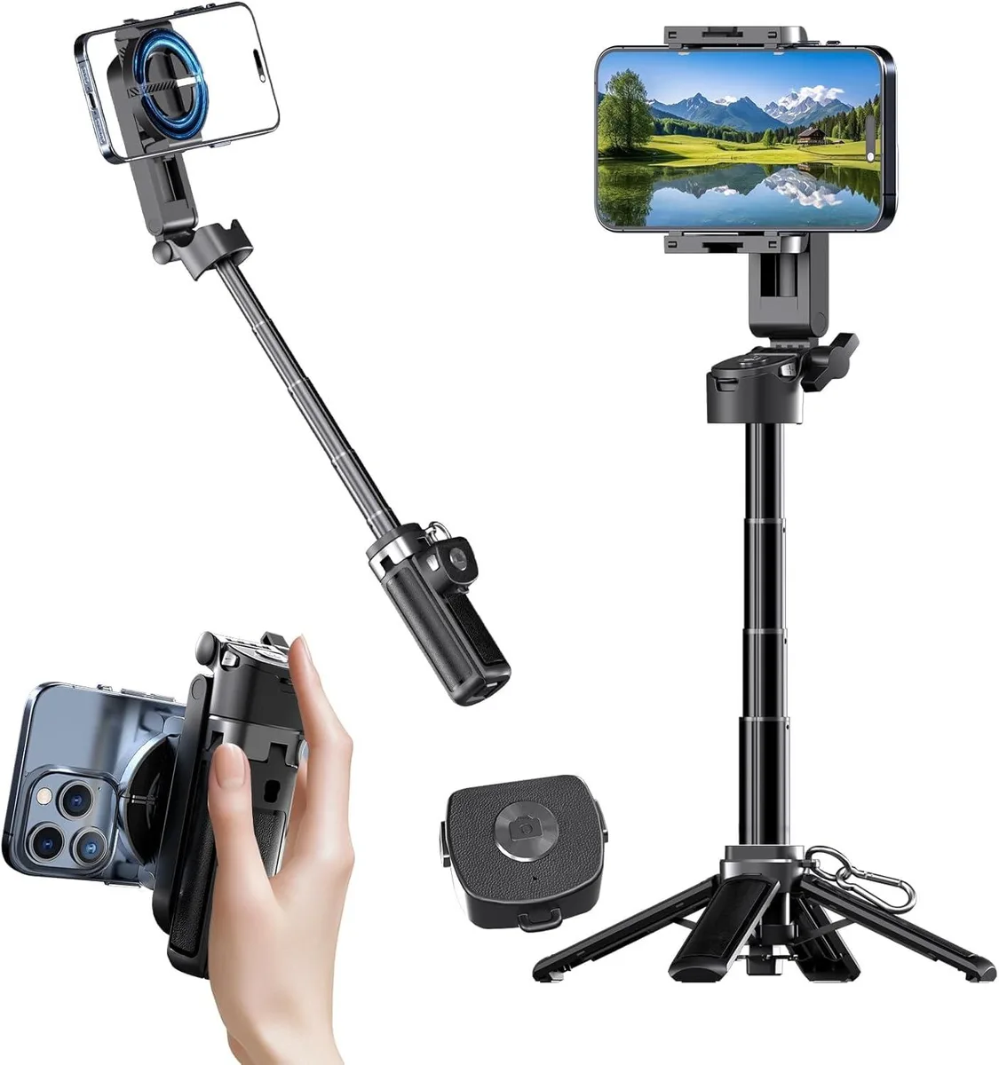 Aduro K0006 Magnetic Phone Tripod Stand Black — product photo