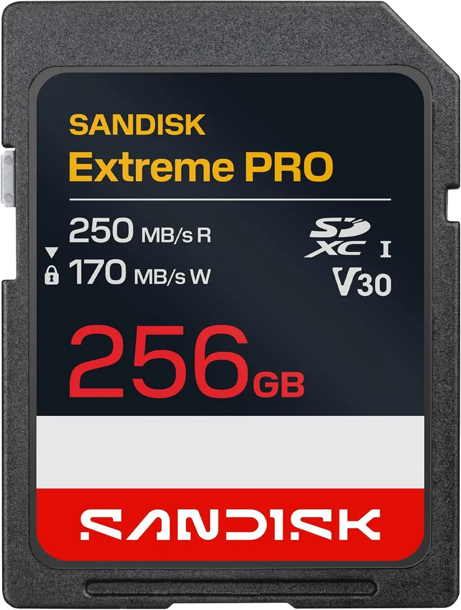 SanDisk SanDisk Extreme Pro SDXC 256GB UHS-I A2 U3 V30 250MB/s 170MB/s SDSDXXJ-256G-GSCIN memory card — product photo