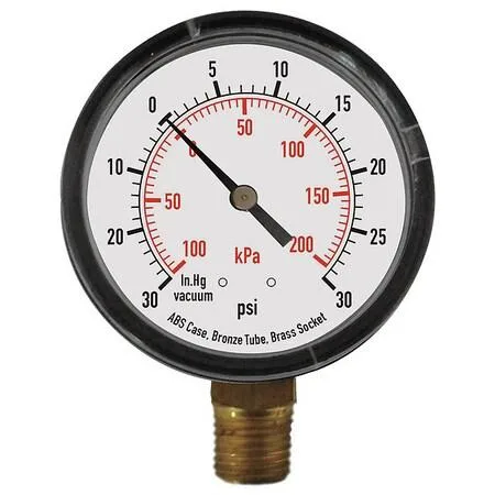 Value Brand Value Brand Compound Gauge 3-1/2 in Test -30 to 0 to 30 in Hg/psi — product photo