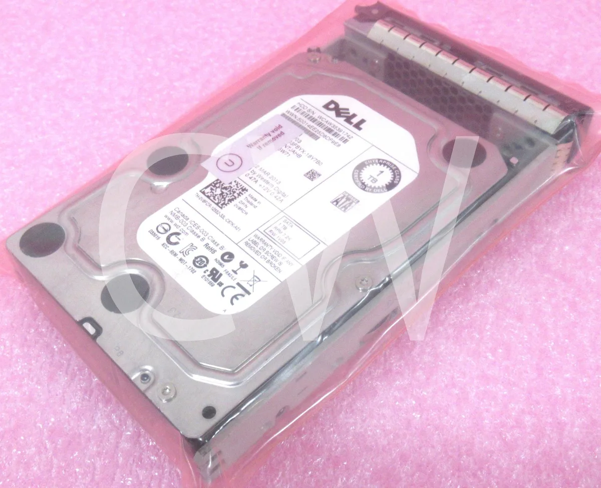 DELL DELL V8FCR 1TB 7200RPM 3.5" SATA internal hard drive with caddy — product photo