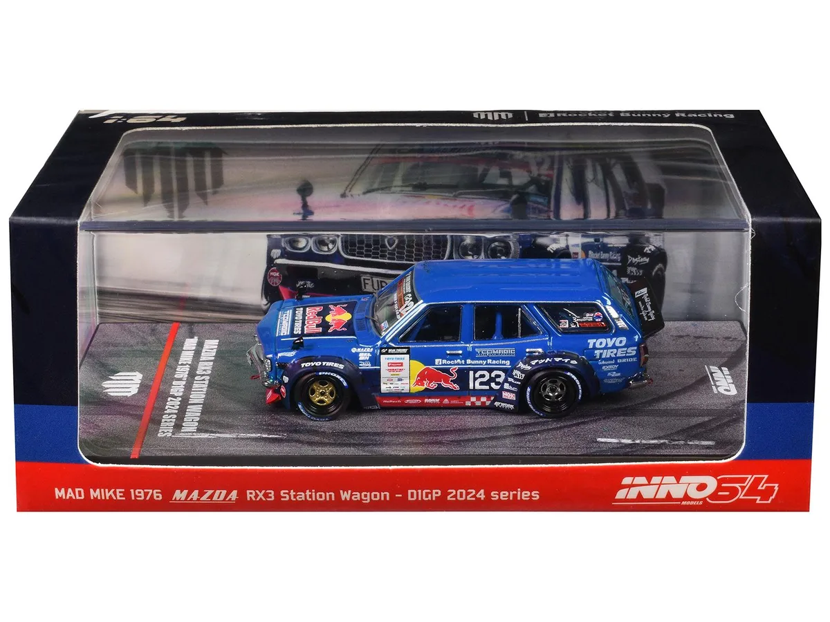 Inno Models Inno Models Mazda RX3 Station Wagon #12 "Mad" Mike Whiddett D1 Grand Prix 1/64 Diecast Hobby Collectible — product photo