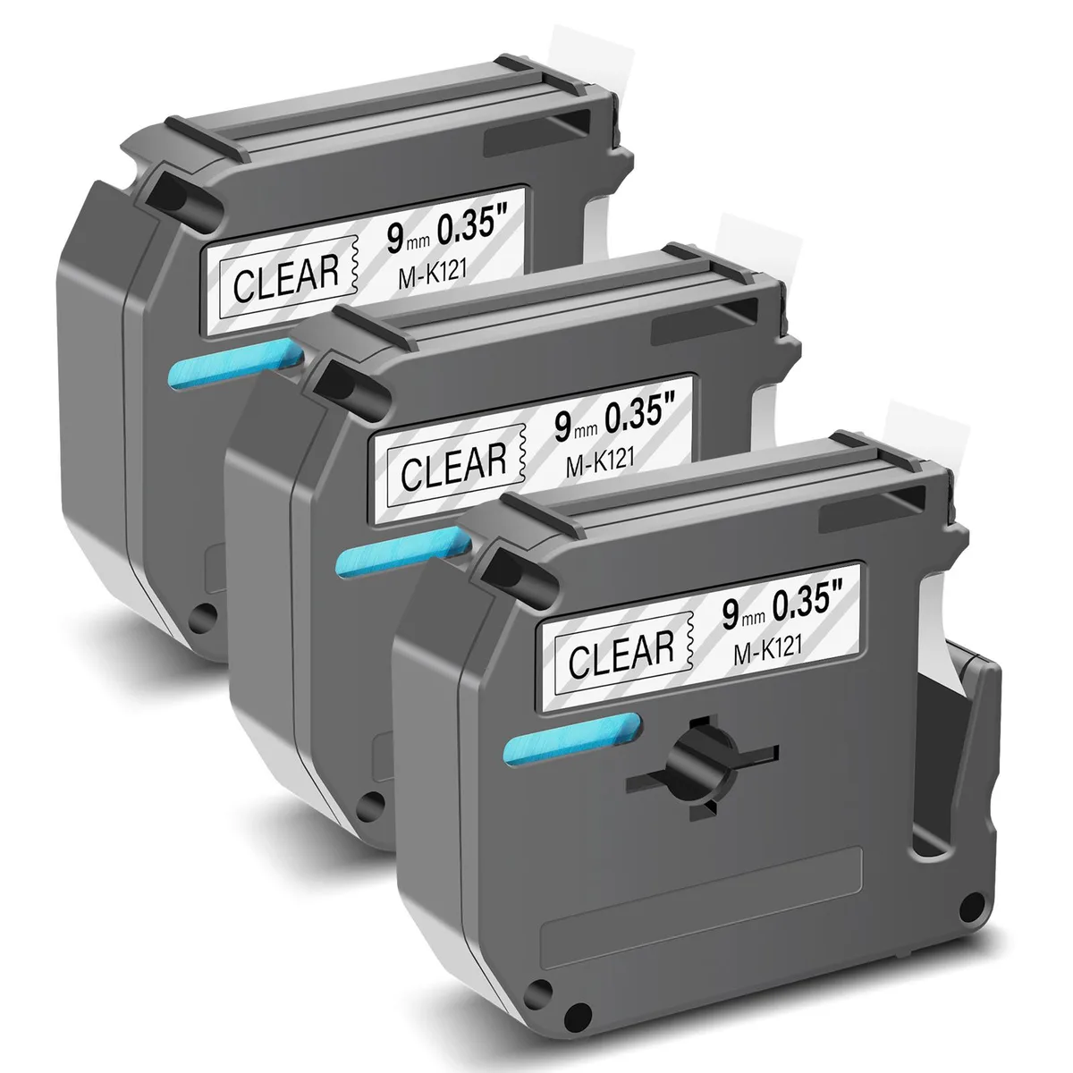 GREENCYCLE GREENCYCLE MK-121 9mm Black on Clear Label Tape 3 Pack — product photo