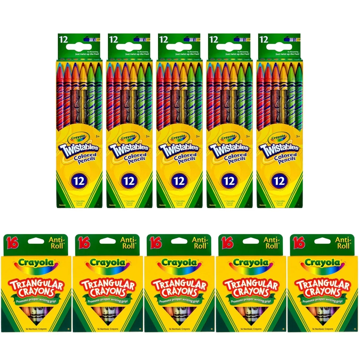 Crayola Crayola SP-53662980112702 Illustration Bundle 5×12 Twistables + 5×16 Triangular Crayons 140 Pieces — product photo