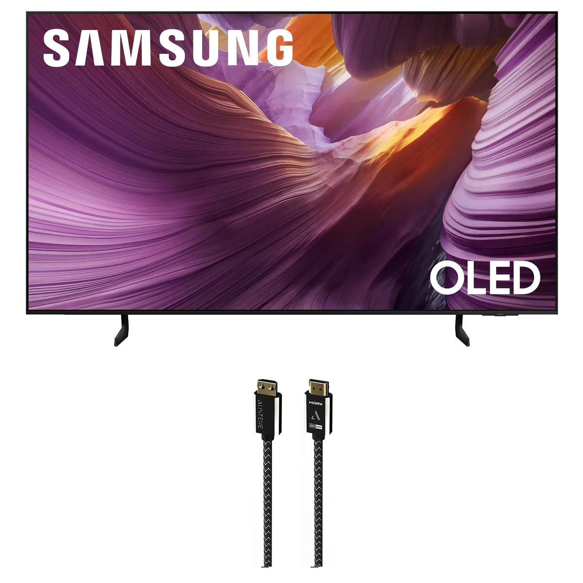 SAMSUNG SAMSUNG QN77S85FAEXZA 77 Inch OLED 4K Smart TV with Austere 8K HDMI Cable — product photo