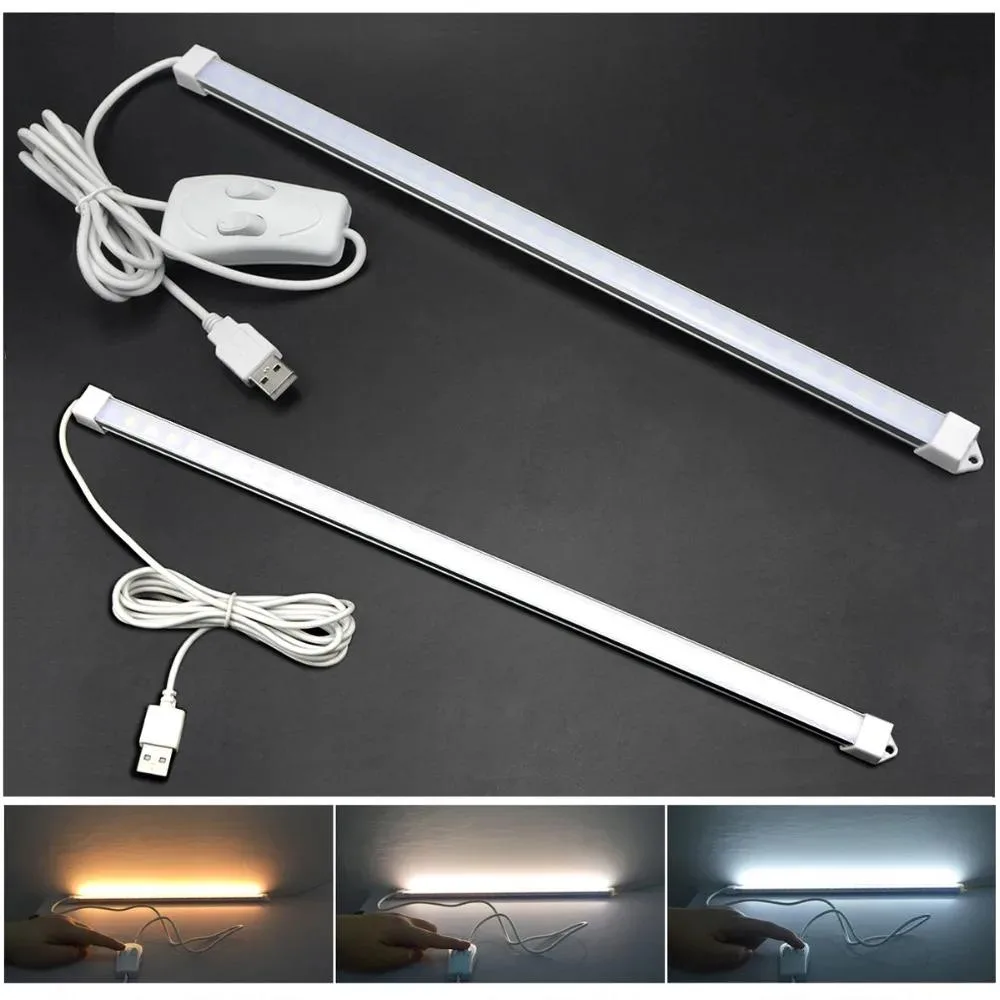 White clip-on desk lamp with flexible neck and 18 LEDs