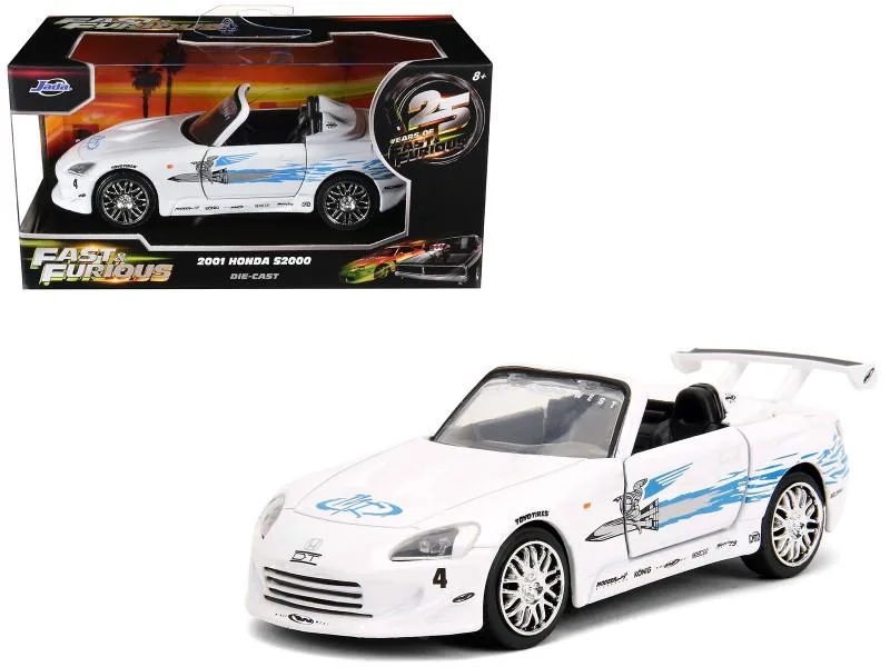 Jada Jada 2001 Honda S2000 Convertible White Fast &amp; Furious Remix 25th Anniversary 1/32 Diecast — product photo