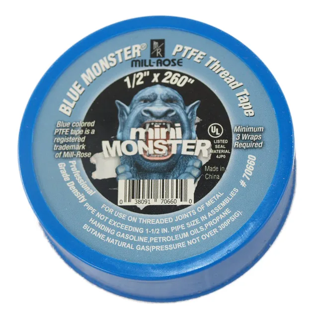 Blue PTFE thread seal tape on a plastic spool