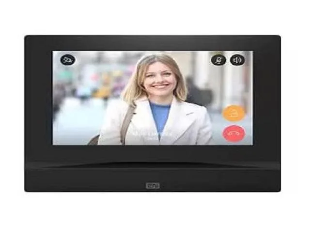Black rectangular indoor answering station with touchscreen surface mount