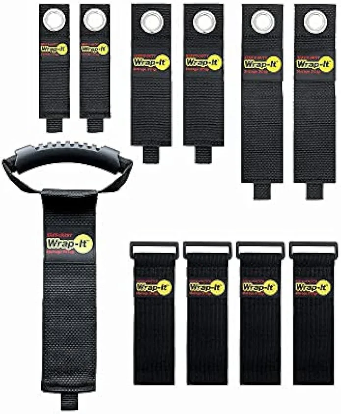A pack of twenty assorted polypropylene storage straps in various sizes and styles, new condition