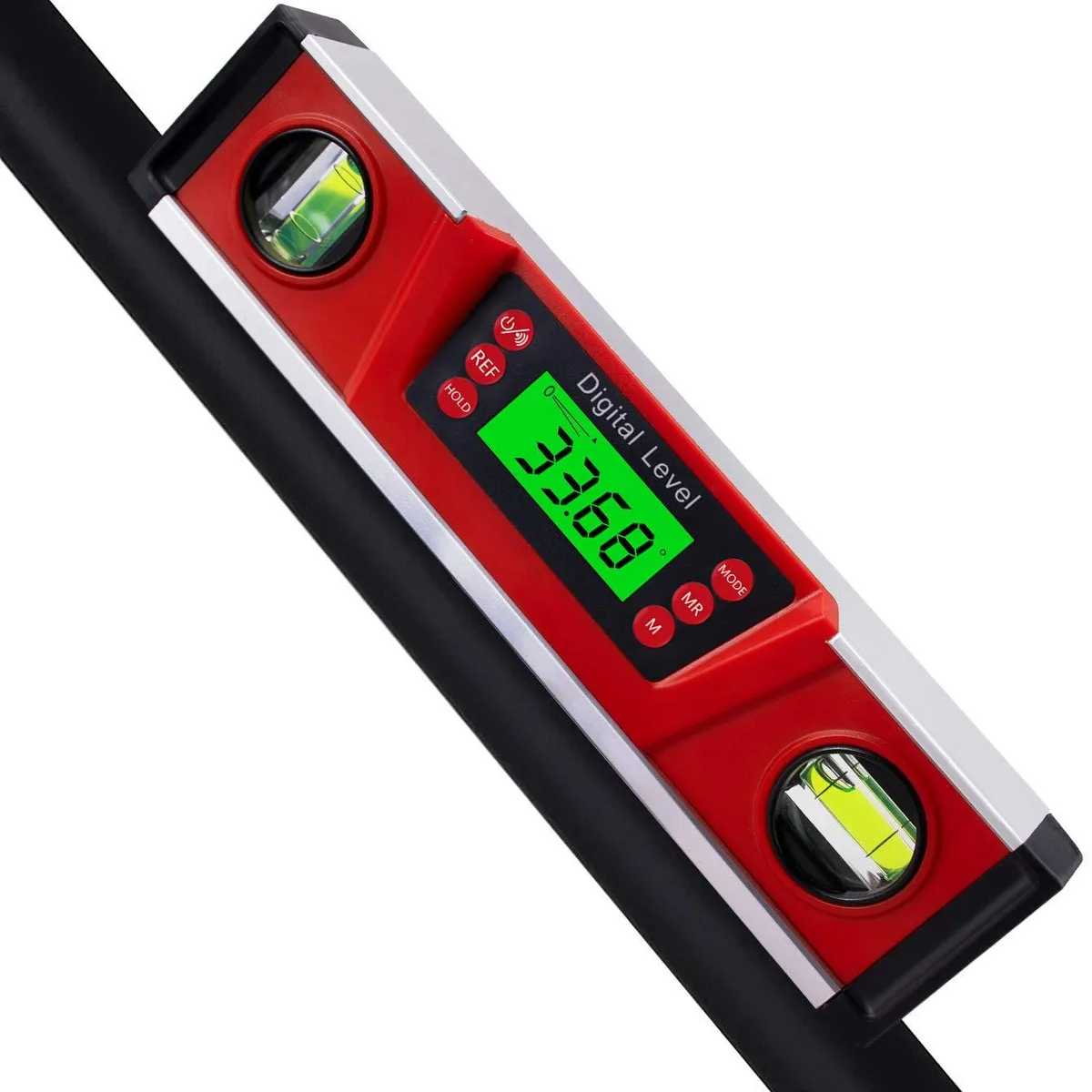 eOUTIL DL136 10 inch digital inclinometer with magnetized V-groove base and LED display