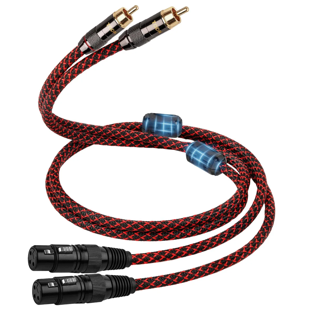  TODN RCA to XLR Audio Cable 4-Core OFC 3.3ft Red — product photo