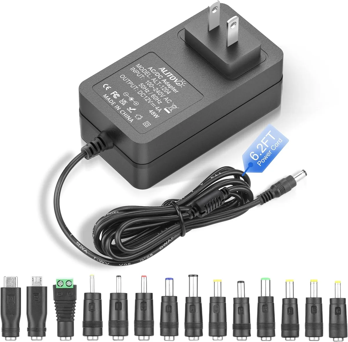 Cheezee Cheezee 12V 4A AC Adapter 6.2ft 14 Tips — product photo