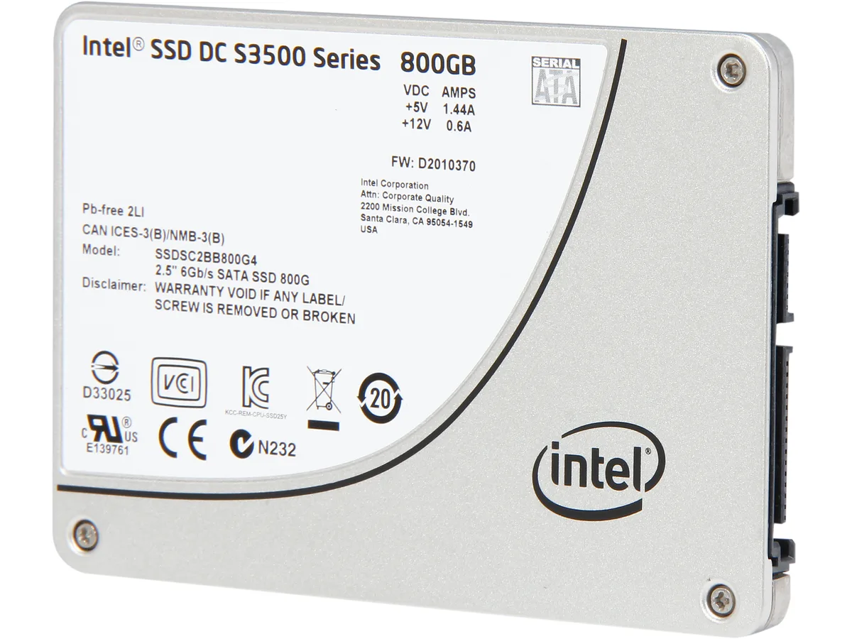 Intel Intel DC S3500 SSDSC2BB800G401 800GB enterprise SSD — product photo