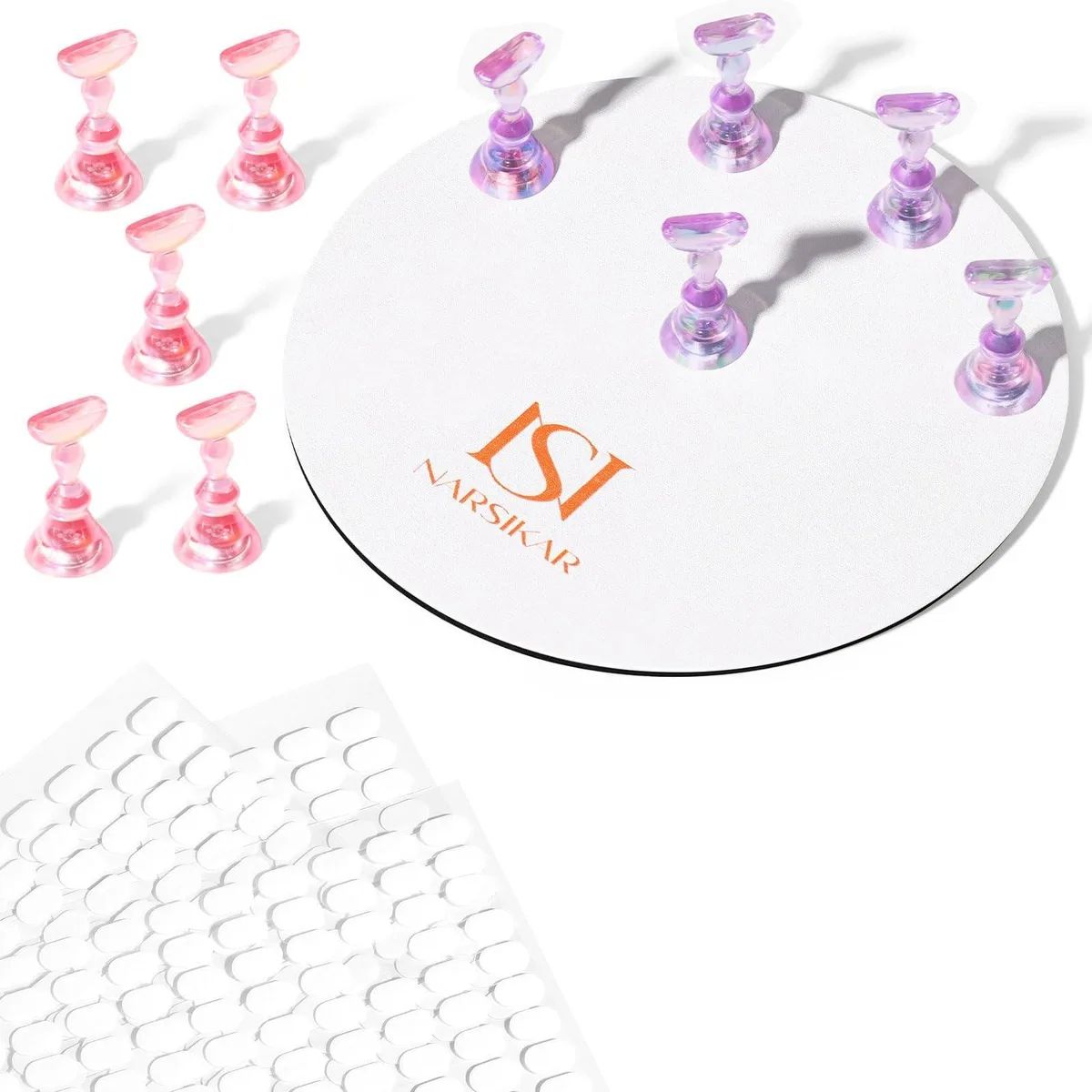 Narsikar Magnetic Nail Stand Set 10 Holders 300 Tabs White — product photo