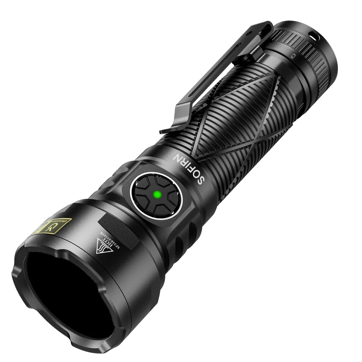 Compact aluminum UV flashlight with four LEDs and filter lens