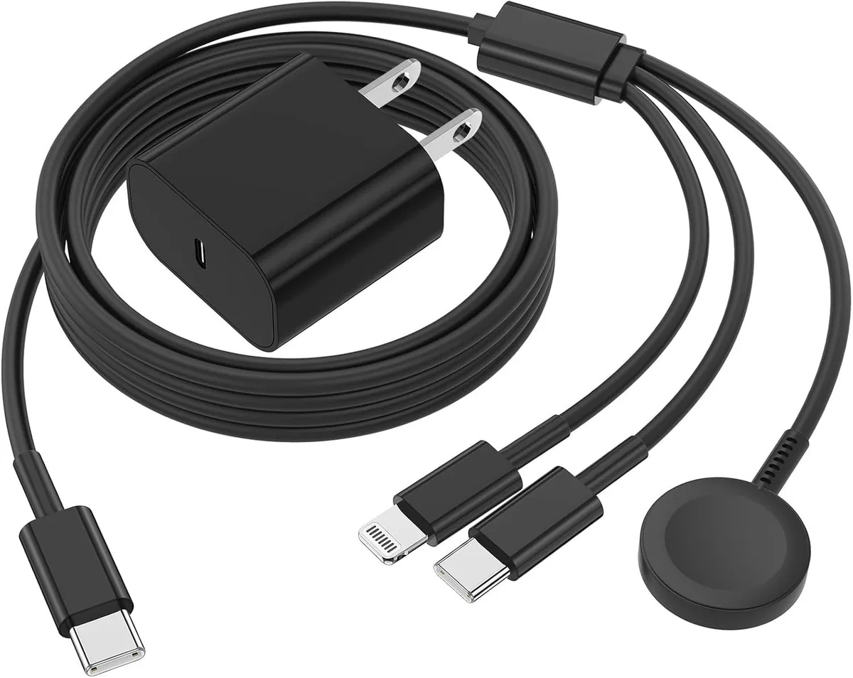 ETEIZU ETEIZU 3-in-1 Magnetic Watch &amp; Phone Charger Cable 6 ft — product photo