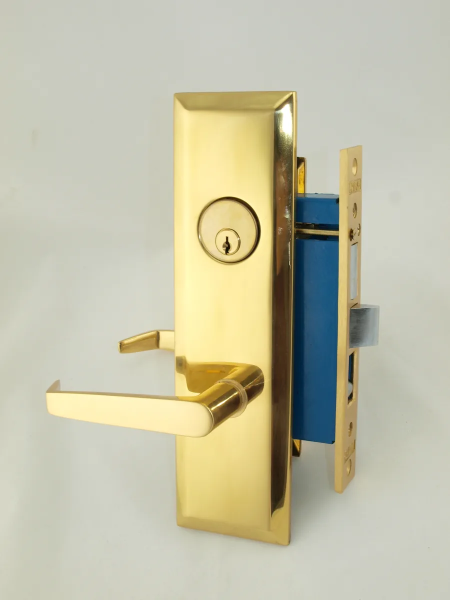 MAXTECH MAXTECH Marks Metro 116A/3 Like Mortise Entry Lockset Polished Brass Left Hand 2-1/2" Backset — product photo