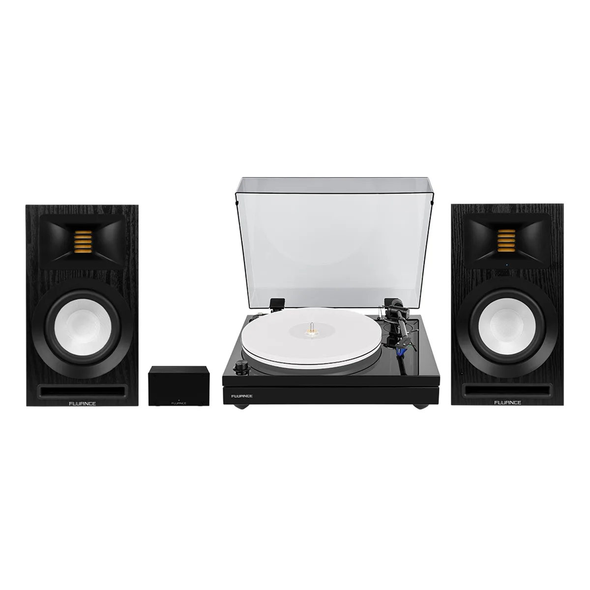 Fluance Fluance RT87 Turntable with Ortofon 2M Blue, Ri71 Speakers, PA10 Preamp (Black) — product photo